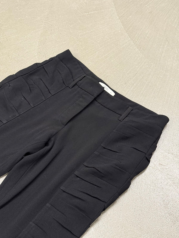 2000s Prada side-ruffle slim fit pants