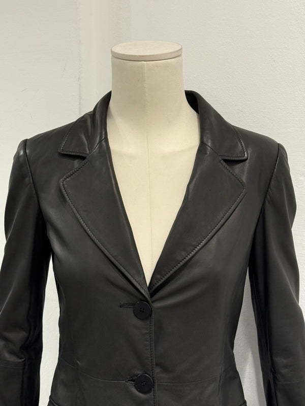 2000s Armani leather coat