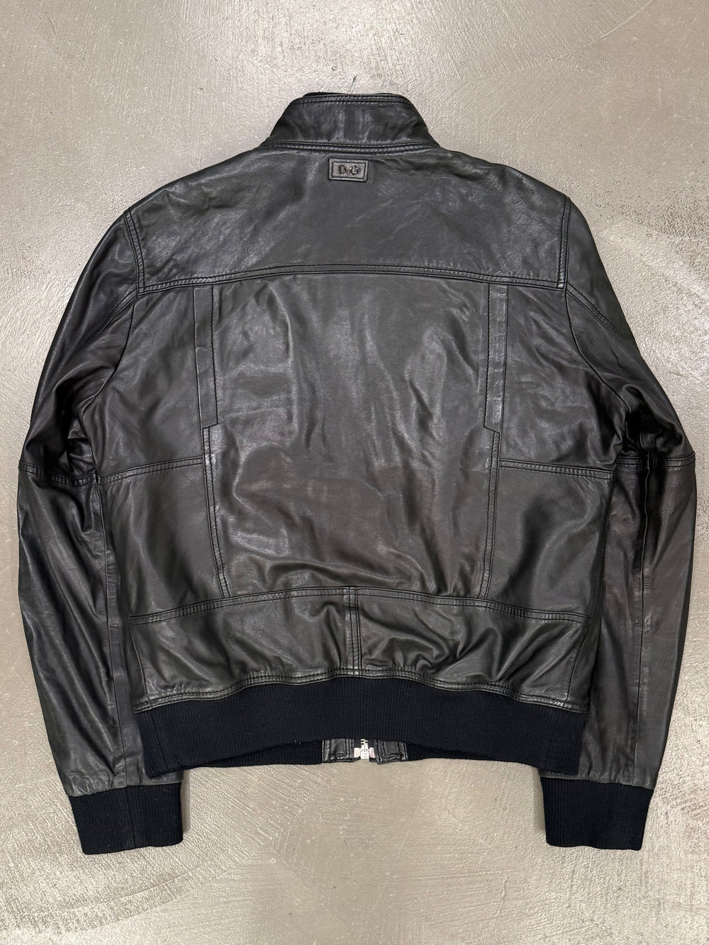2000s Dolce & Gabbana cargo leather bomber jacket
