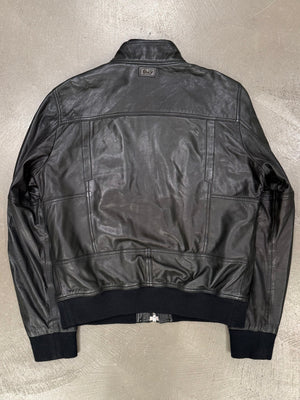 2000s Dolce & Gabbana cargo leather bomber jacket