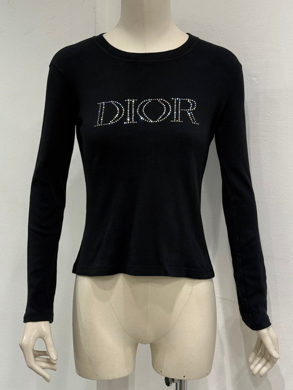 2005 Christian Dior by Galliano Swarovski logo longsleeve