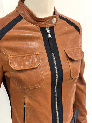 2000s Dolce & Gabbana paneled moto jacket