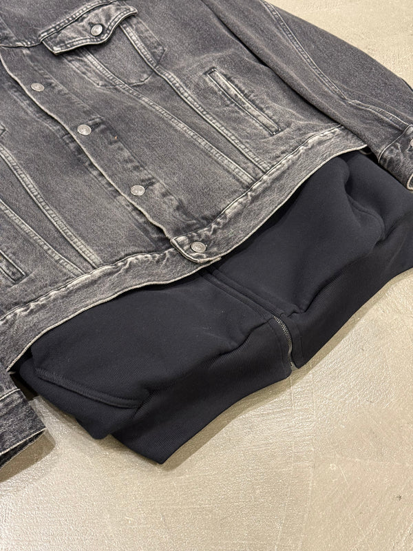 2018 Balenciaga double layer hybrid denim jacket