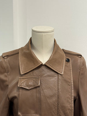 2000s Ann Demeulemeester leather aviator cargo jacket