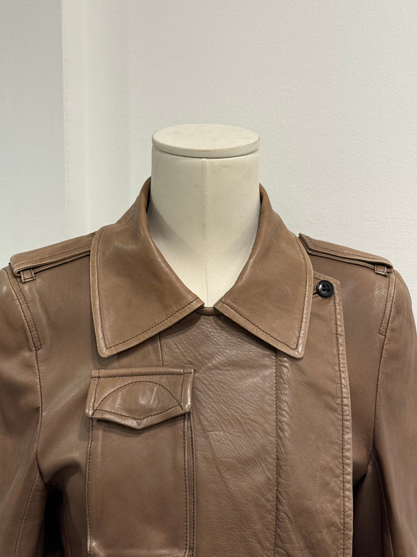 2000s Ann Demeulemeester leather aviator cargo jacket