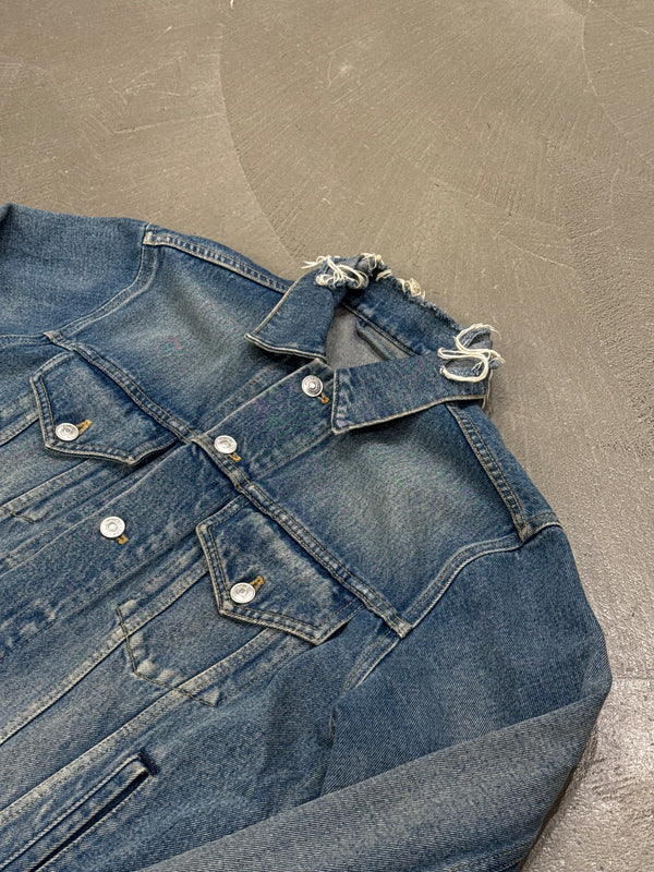 2016 Balenciaga back embroidered logo denim jacket