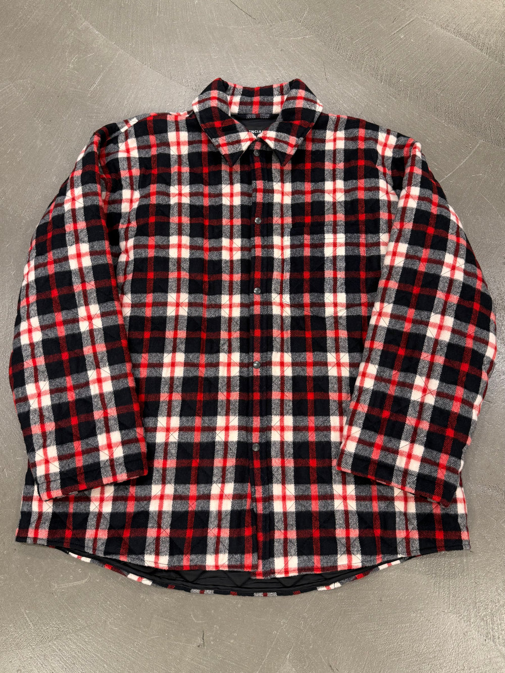 2018 Balenciaga oversized flannel plaid jacket