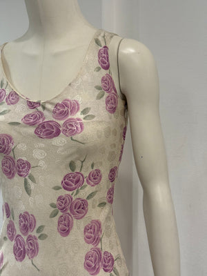 S/S1999 Christian Dior by John Galliano floral silk lace trim dress