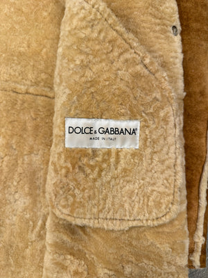 1990s Dolce & Gabbana patchwork shearling coat
