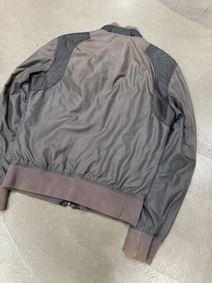 2000s Dolce & Gabbana hybrid nylon/leather light bomber jacket