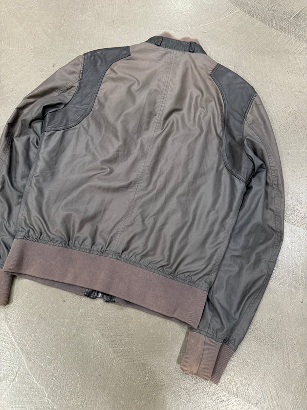 2000s Dolce & Gabbana hybrid nylon/leather light bomber jacket