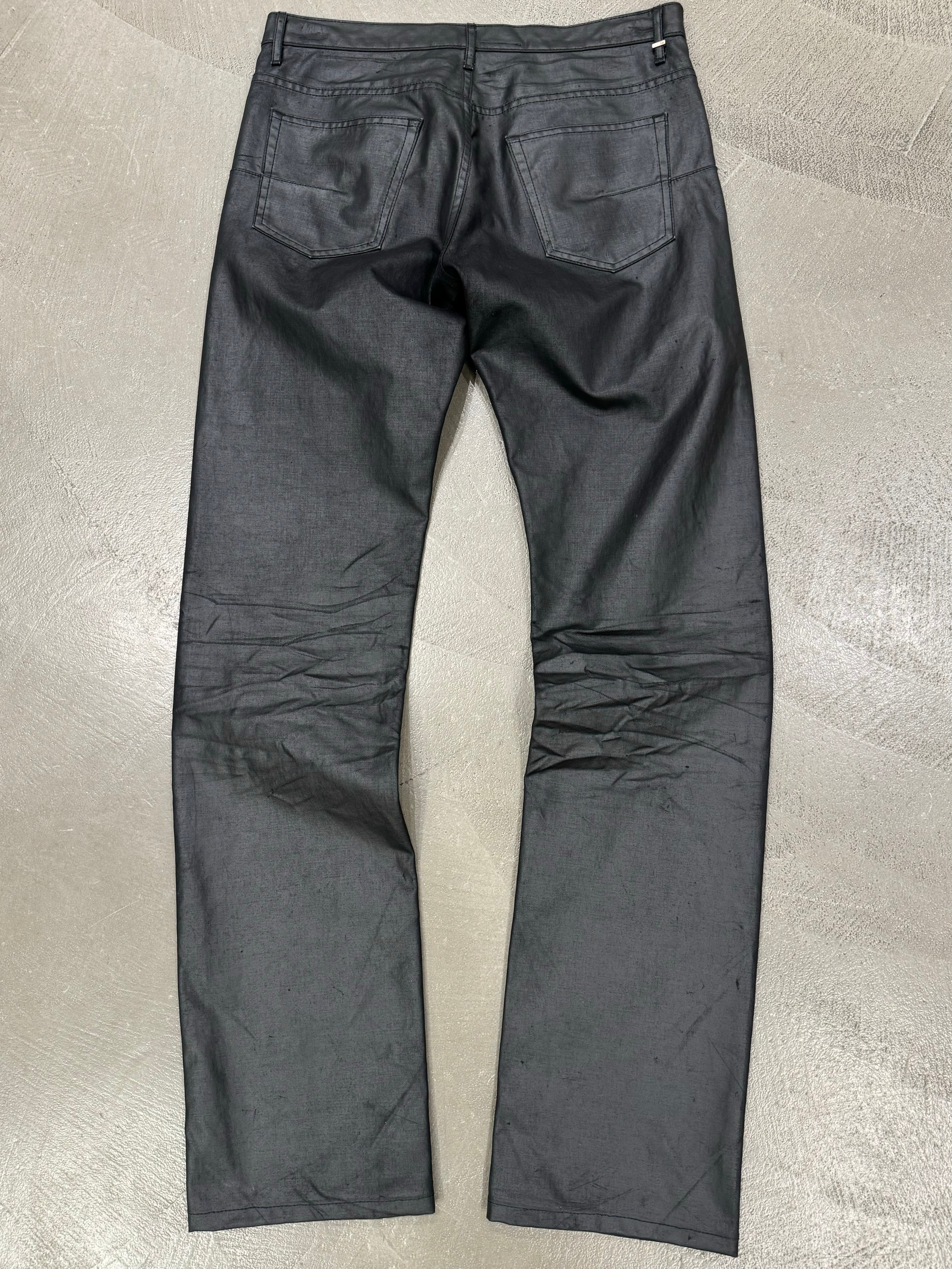 F/W 2003 Dior by Hedi Slimane coated clawmark jeans