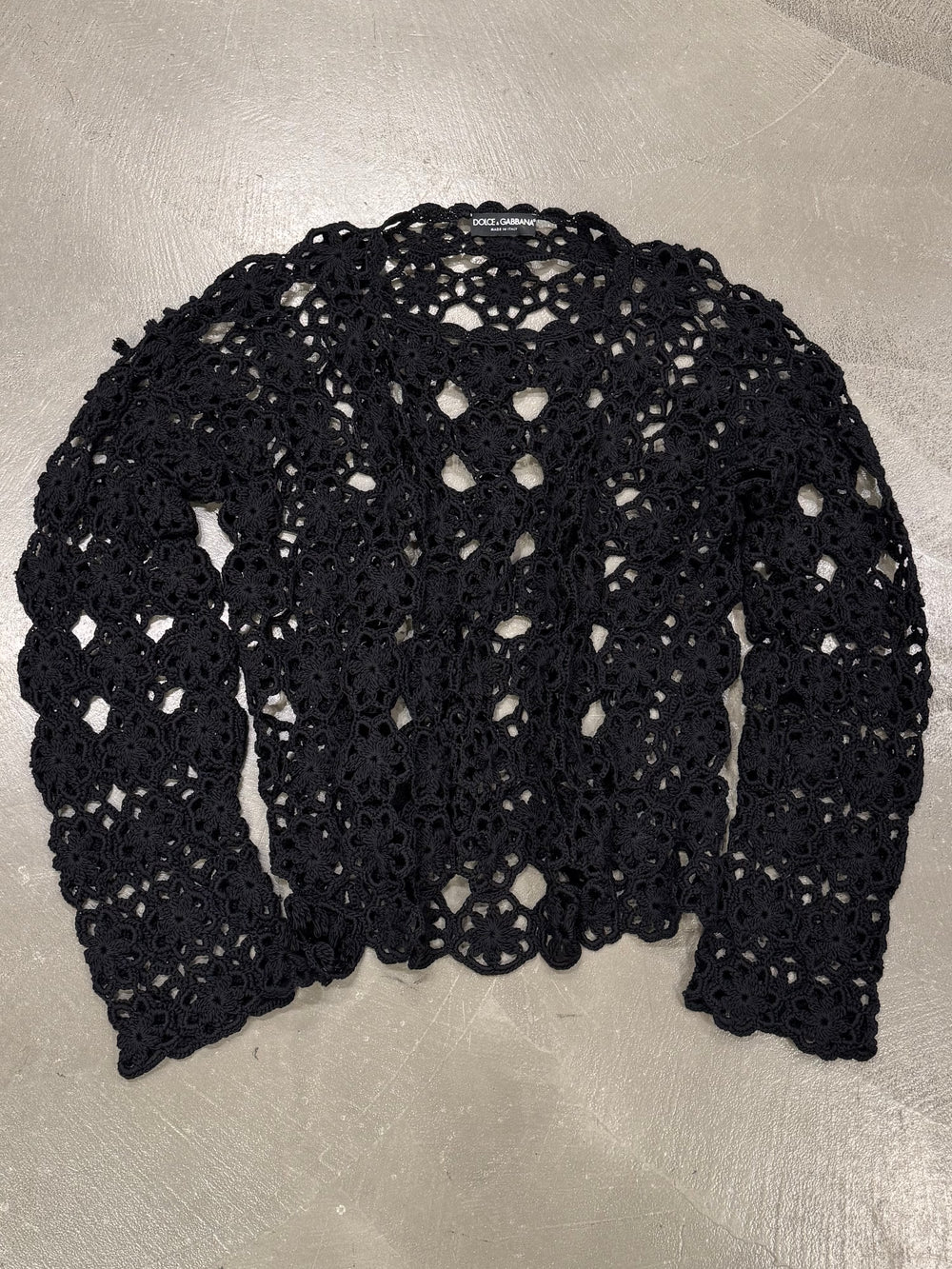 2000s Dolce & Gabbana 1/1 hand knitted net sweater