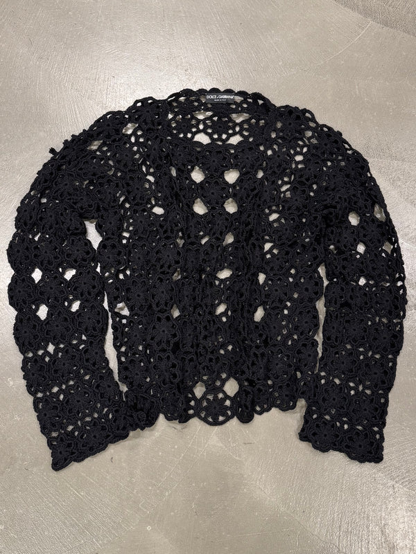 2000s Dolce & Gabbana 1/1 hand knitted net sweater