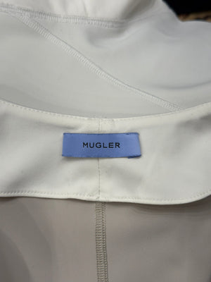 2010s Mugler white structured jacket with flared sleeves