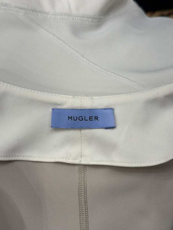 2010s Mugler white structured jacket with flared sleeves