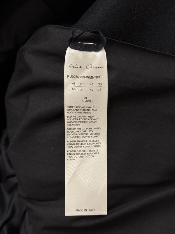 A/W2022 Rick Owens “Strobe” heavy wool jumbo ratlin coat - new with tags