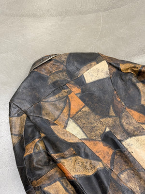 2000s Dolce & Gabbana patchwork 2-in-1 reversible leather jacket