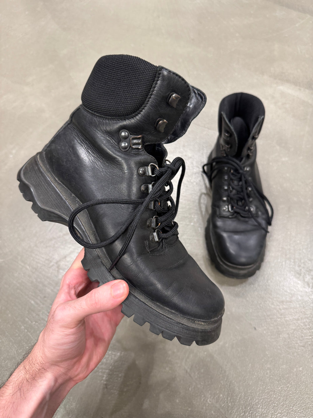 1999 Prada vibram leather boots
