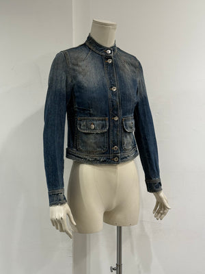 2000s Dolce & Gabbana distressed denim utility jacket