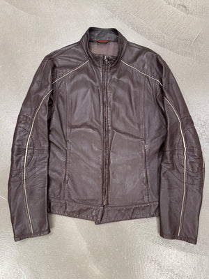 2000S Prada biker leather jacket