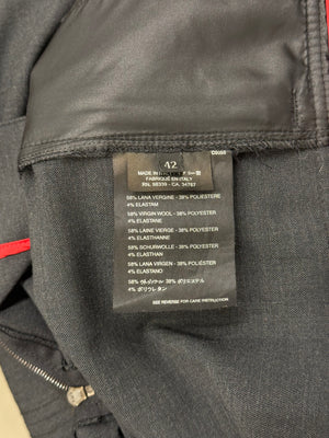 Prada wool midi belted skirt with zippers