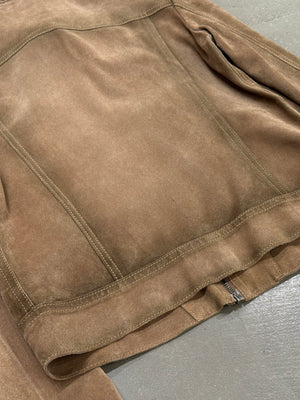 2000s Prada paneled western suede leather jacket