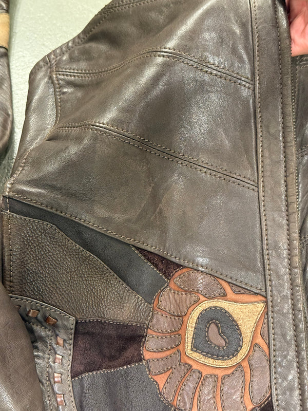 S/S2004 Gucci by Tom Ford runway western patchwork leather jacket
