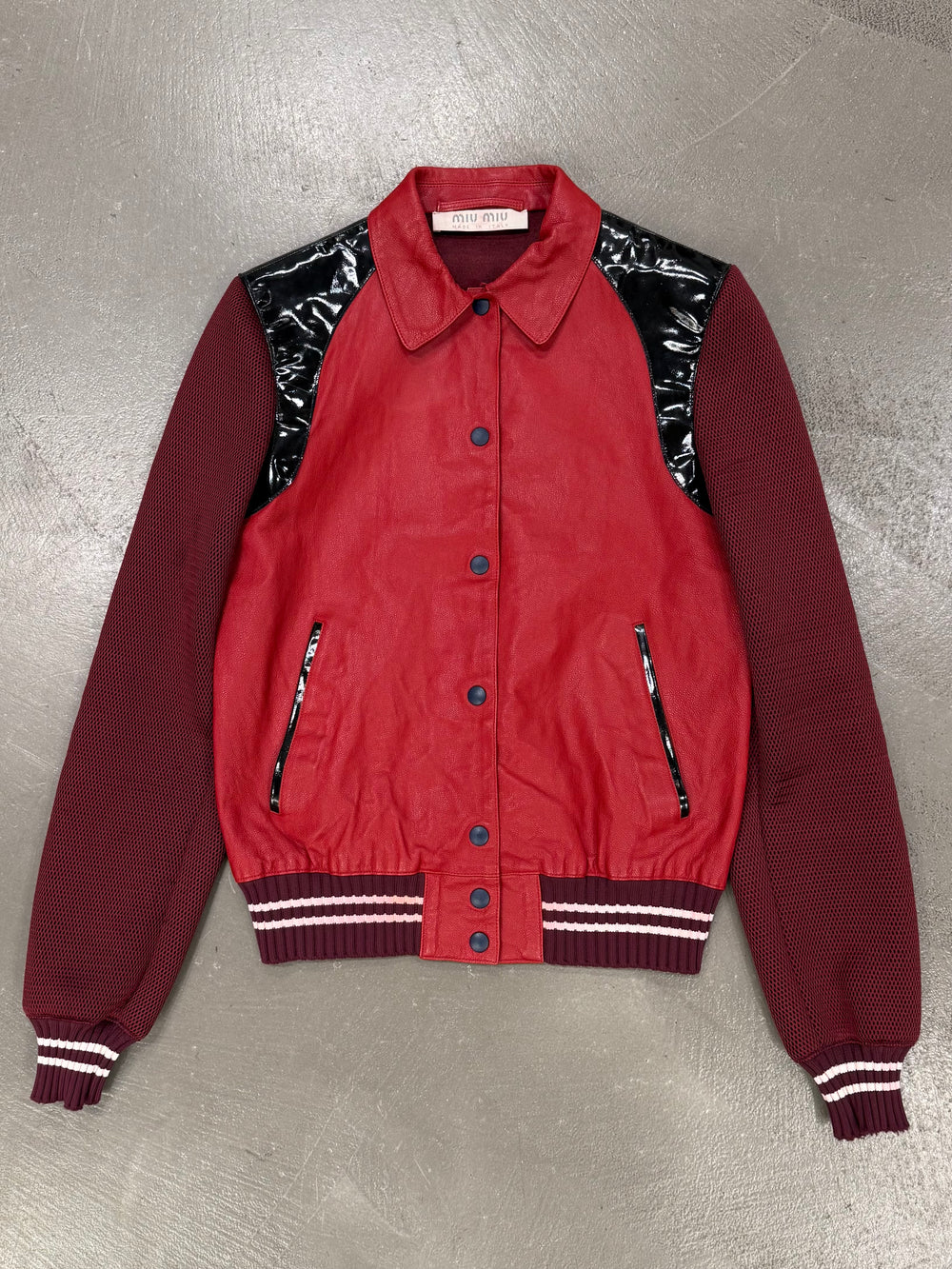 S/S2000 Miu Miu runway varsity leather jacket
