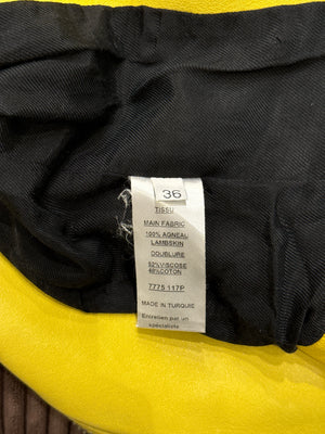 Balmain by Decarnin biker yellow leather jacket