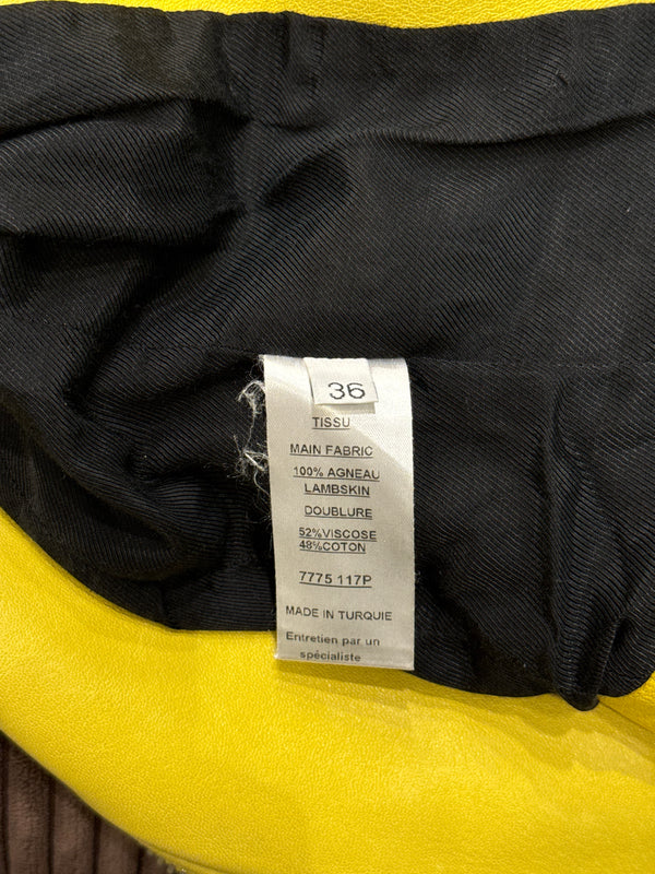 Balmain by Decarnin biker yellow leather jacket