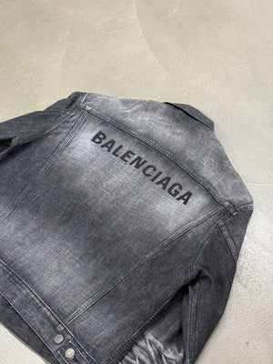 Balenciaga faded logo oversized denim jacket