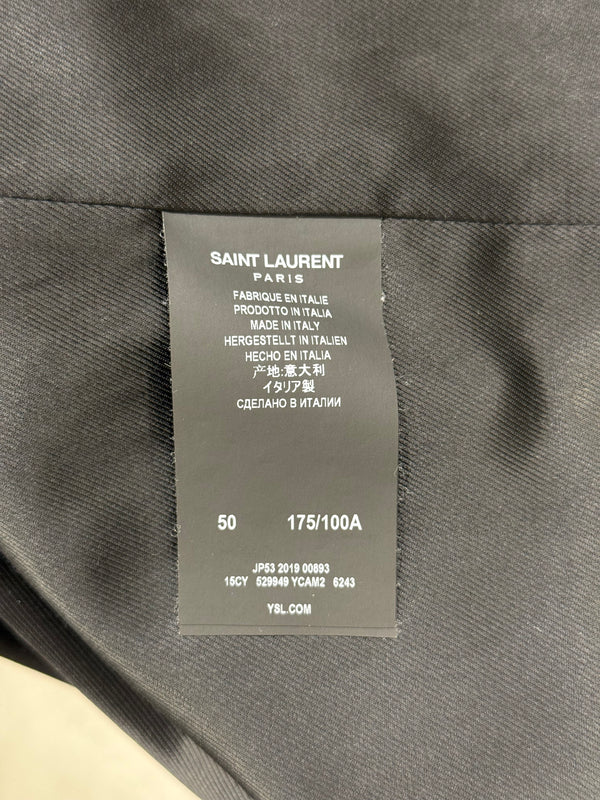 2019 Saint Laurent red suede leather trucker jacket