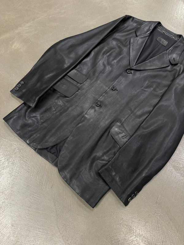 2000s Prada leather coat