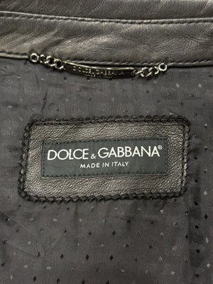 2000s Dolce & Gabbana leather bomber jacket