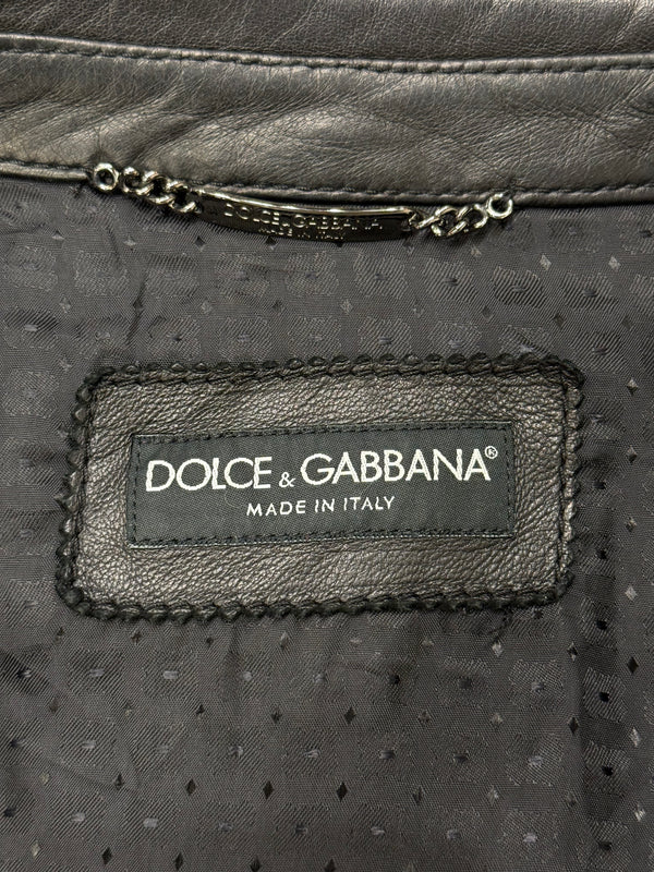 2000s Dolce & Gabbana leather bomber jacket