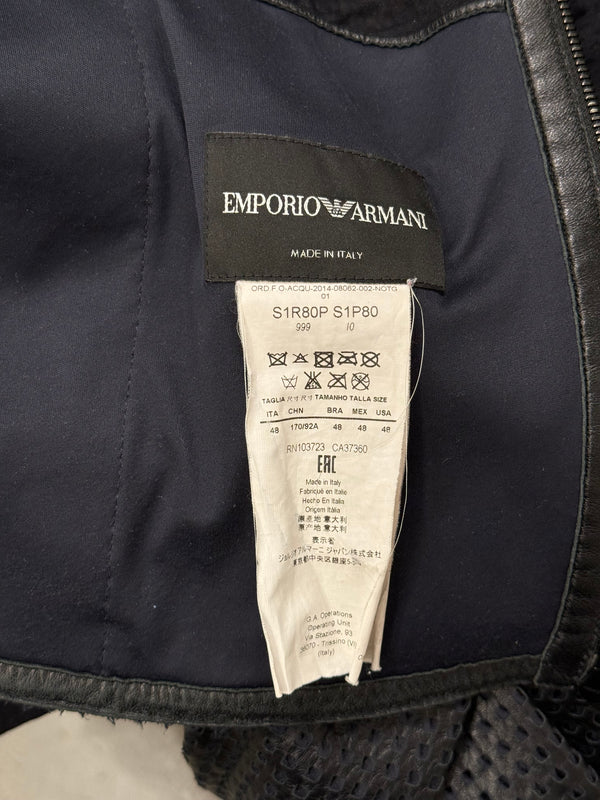 2014 Emporio Armani laser cut leather jacket