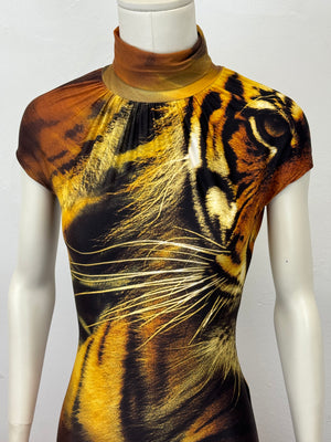 A/W2000 Roberto Cavalli tiger print cut-out dress