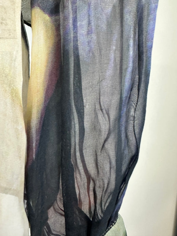 2000s Dolce & Gabbana painting print portrait silk shirt