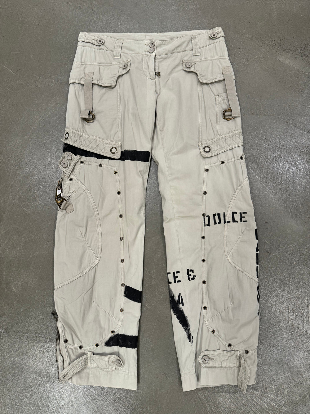 S/S2004 Dolce & Gabbana printed bondage cargo pants