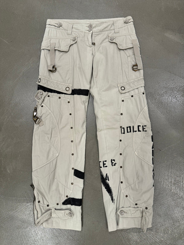 S/S2004 Dolce & Gabbana printed bondage cargo pants