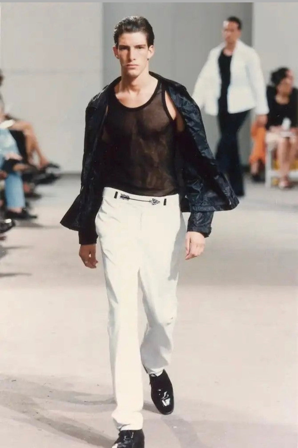 1990s Helmut Lang transparent sheer nylon tank