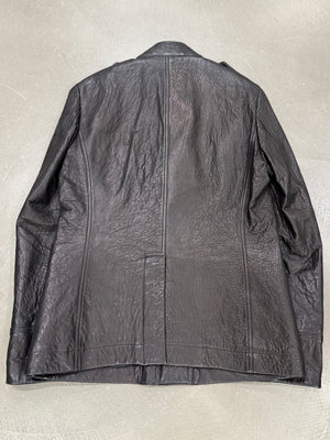 2000s Burberry leather military jacket