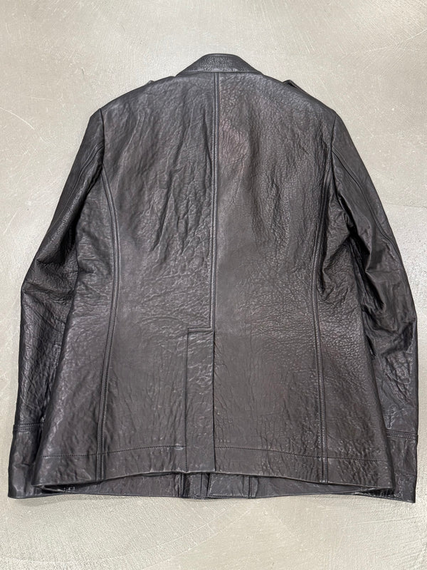 2000s Burberry leather military jacket