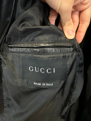 2000s Gucci leather blazer