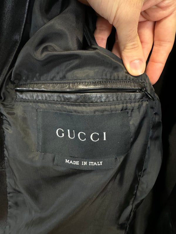 2000s Gucci leather blazer