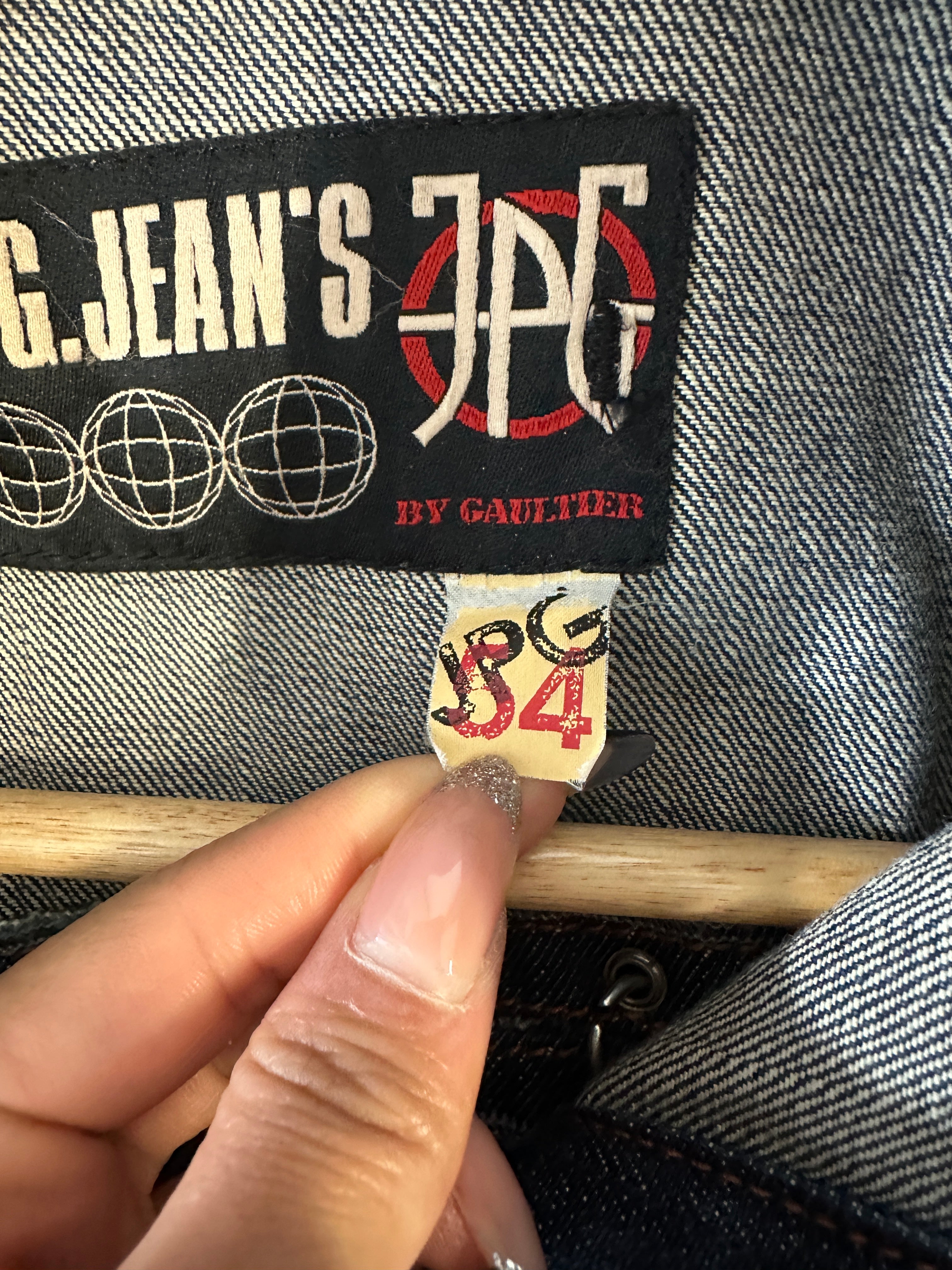 SS2003 Jean Paul Gaultier pierced patchwork denim jacket