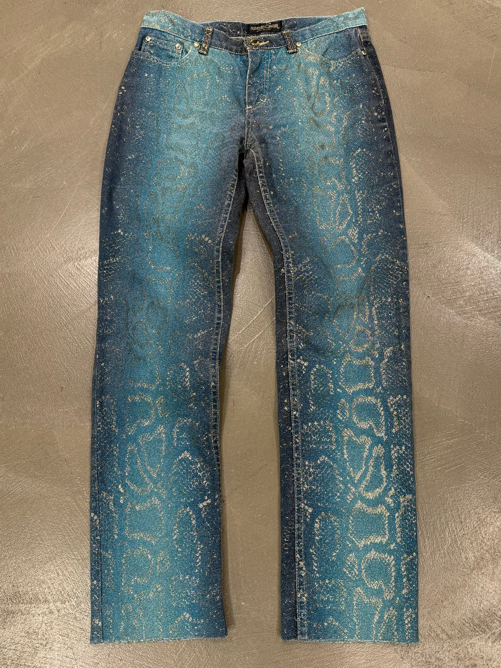 A/W 1999 Roberto Cavalli Python embellished jeans