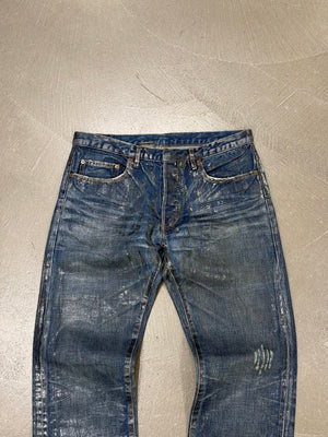 F/W 2003 Dior by Hedi Slimane green waxed denim