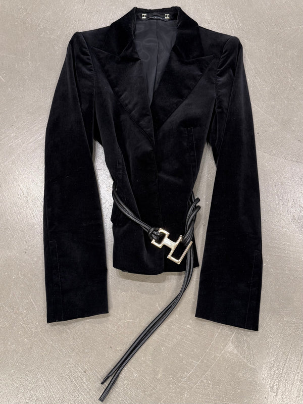 F/W2004 Gucci by Tom Ford velvet blazer with belt